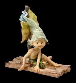 Pixie Kobold Figur Mit Maus - Floßfahrt