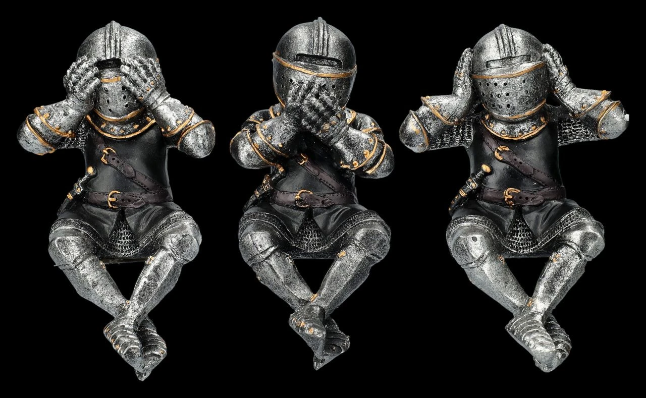 Ritter Figuren Kantenhocker - Nichts Böses 3 Ritter Figuren Kantenhocker - Nichts Böses