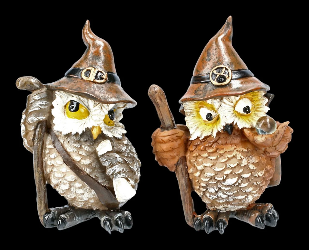 Eulen Figuren 2er Set - Zauberer 3 Eulen Figuren 2er Set - Zauberer