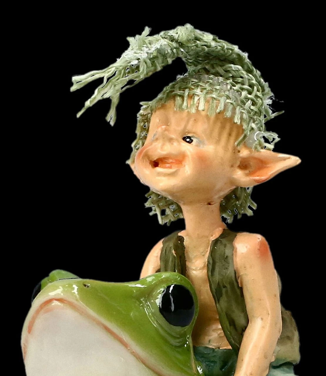 Pixie Kobold Figur Reitet Auf Frosch - Und Hopp....! 9 Pixie Kobold Figur Reitet Auf Frosch - Und Hopp....! – Bild 7