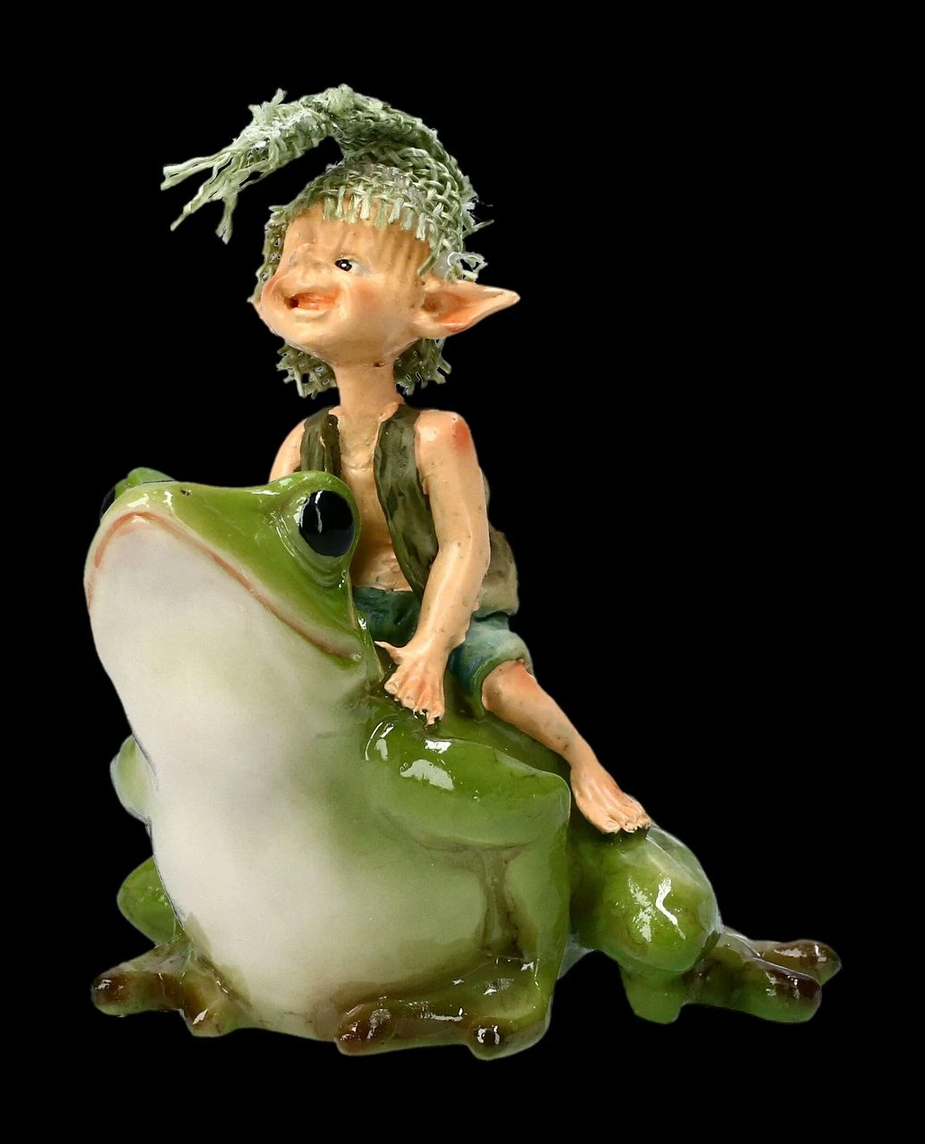 Pixie Kobold Figur Reitet Auf Frosch - Und Hopp....! 8 Pixie Kobold Figur Reitet Auf Frosch - Und Hopp....! – Bild 6