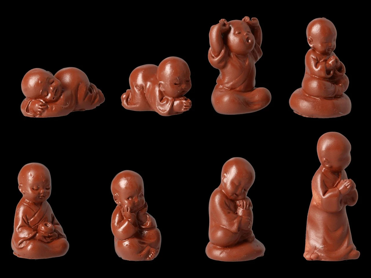 Kleine Mönch Figuren - 8er Set 5 Kleine Mönch Figuren - 8er Set – Bild 3