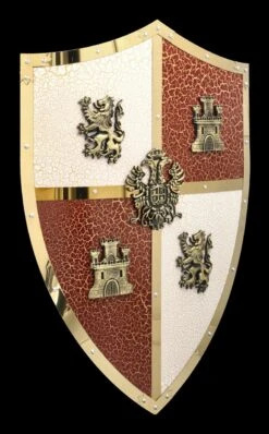 Ritter Schild Mit Löwen Und Burg Wappen -Figurenmodell Geschäft 2D FS21326 Ritter Schild mit Loewen und Burg 3 1280x1280