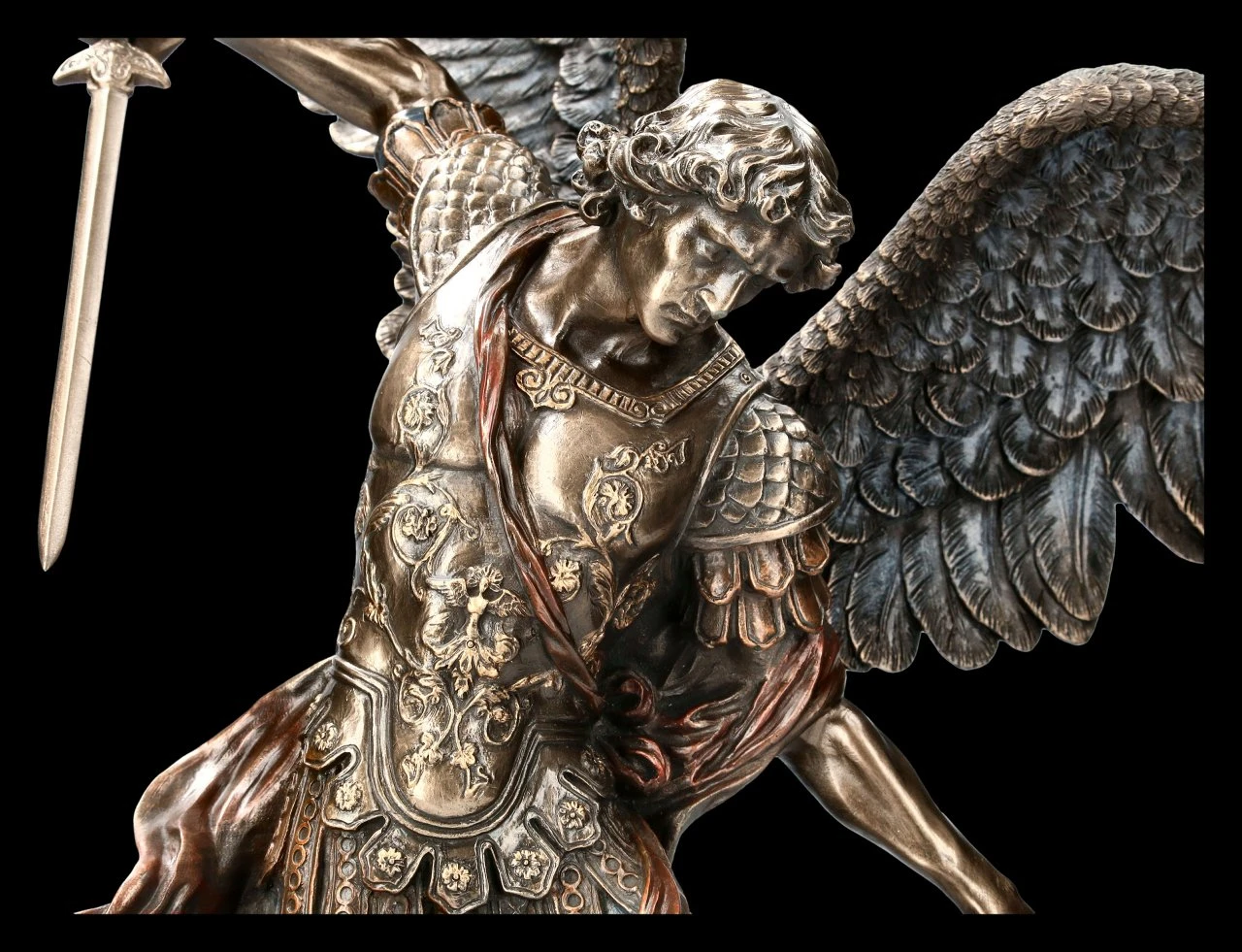 Große Erzengel Michael Figur - Bronziert 8 Große Erzengel Michael Figur - Bronziert – Bild 6