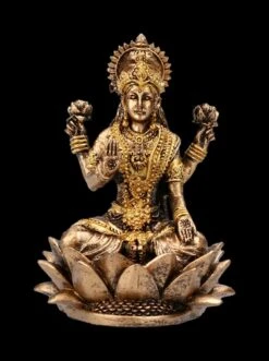 Kleine Lakshmi Figur Sitzend Auf Lotus