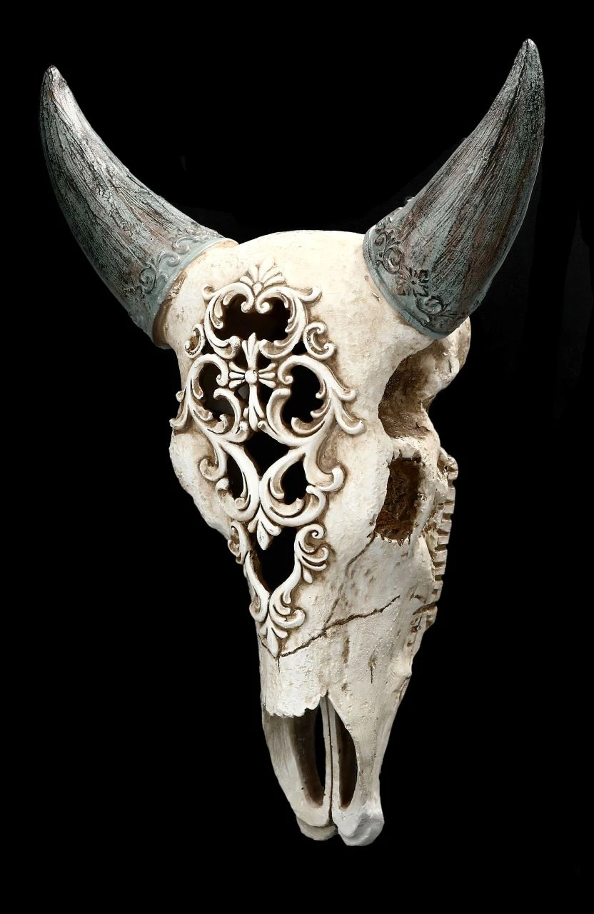 Wandrelief - Bison Totenkopf Mit Verzierung 5 Wandrelief - Bison Totenkopf Mit Verzierung – Bild 3