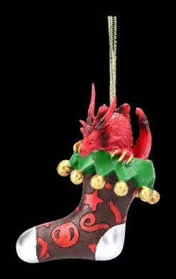 Christbaumschmuck - Weihnachts-Drache Mit Strumpf -Figurenmodell Geschäft 2D FS22685 Chrisbaumschmuck Weihnachts Drache mit Strumpf 5 1280x1280