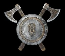 Wandrelief - Wikinger Schild Mit Äxten