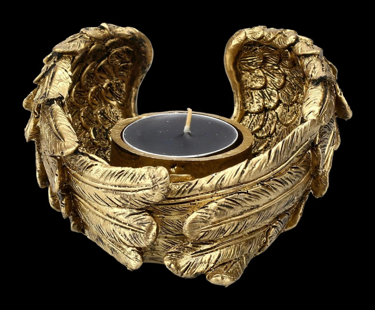 Teelichthalter - Engelsflügel Goldfarben 4 Teelichthalter - Engelsflügel Goldfarben – Bild 2