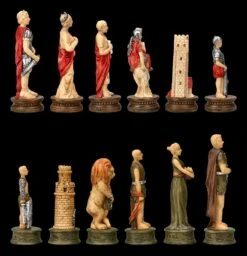 Schachfiguren Set - Römer Vs. Gladiatoren 10 Schachfiguren Set - Römer Vs. Gladiatoren -Figurenmodell Geschäft 2D FS22989 Schachfiguren Set Romer vs Gladiatoren rechts 1280x1280
