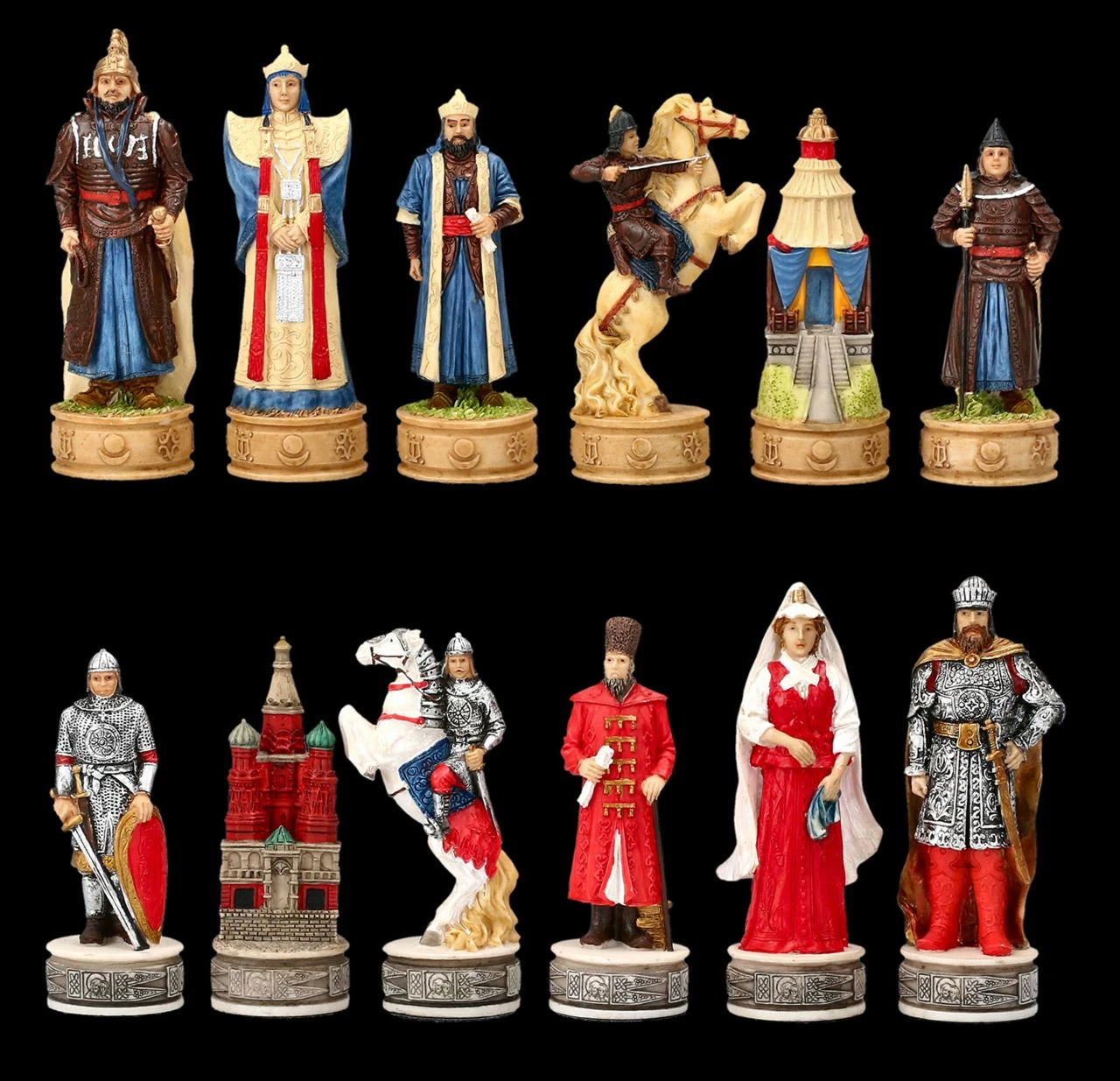 Schachfiguren Set - Russen Vs. Mongolen 3 Schachfiguren Set - Russen Vs. Mongolen