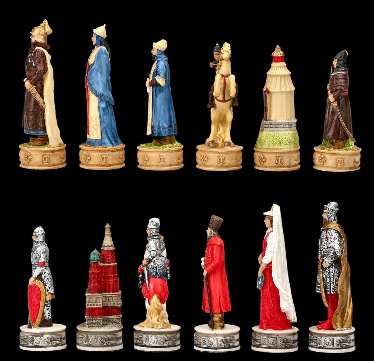 Schachfiguren Set - Russen Vs. Mongolen 4 Schachfiguren Set - Russen Vs. Mongolen – Bild 2