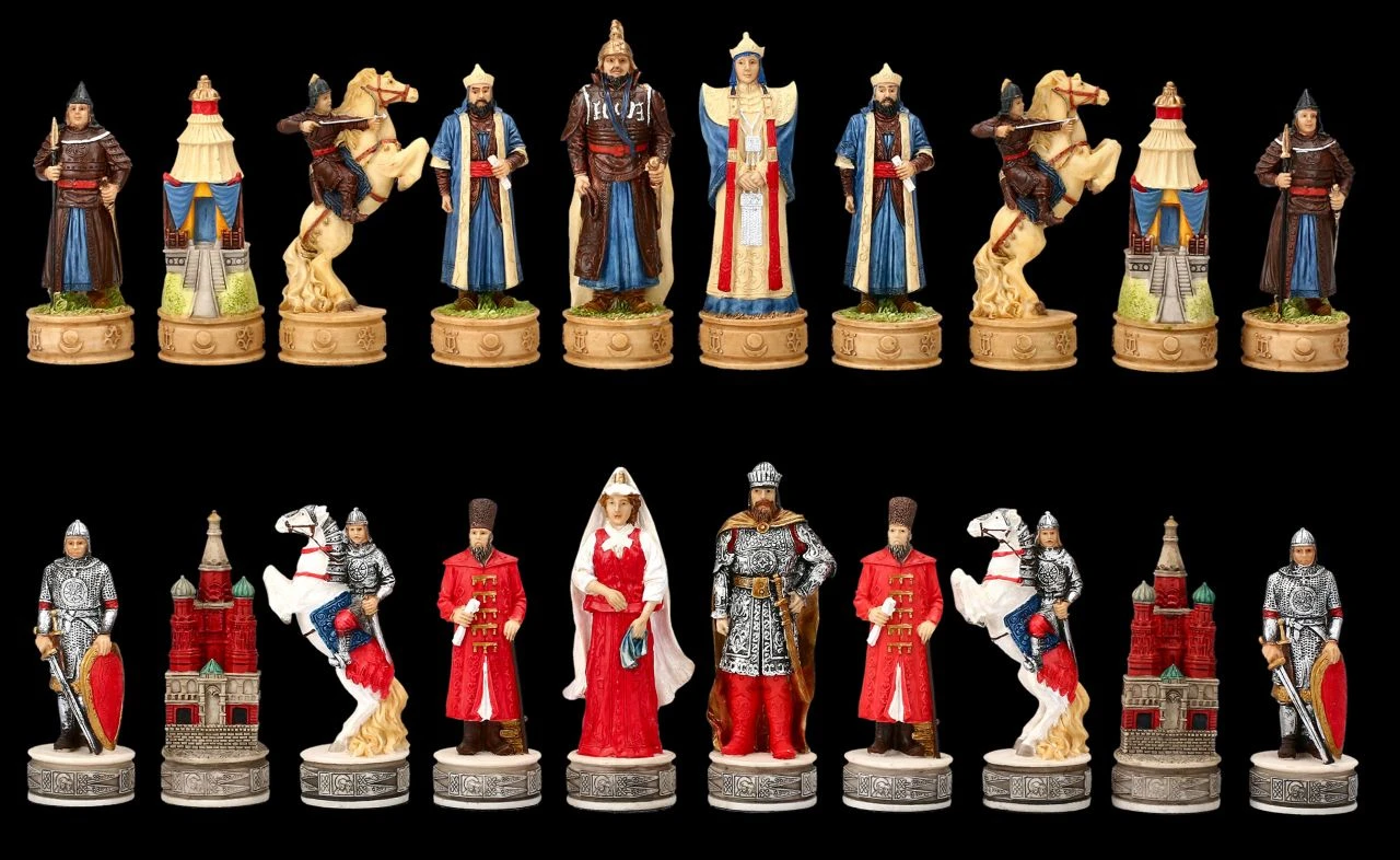 Schachfiguren Set - Russen Vs. Mongolen 7 Schachfiguren Set - Russen Vs. Mongolen – Bild 5
