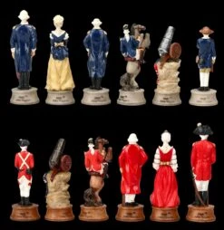 Schachfiguren Set - Amerikanischer Unabhängigkeitskrieg -Figurenmodell Geschäft 2D FS23001 Schachfiguren Set Amerikanischer Unabhangigkeitskrieg hinten 1280x1280