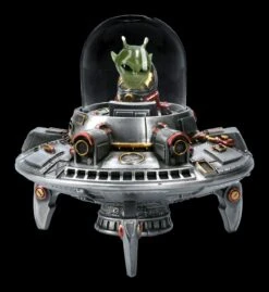 Alien Figur Im UFO Mit LED - First Contact