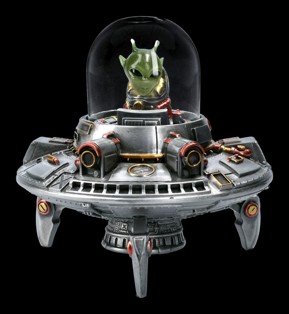 Alien Figur Im UFO Mit LED - First Contact 3 Alien Figur Im UFO Mit LED - First Contact