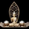 Buddha Figur - Meditations Set Mit Teelichthaltern