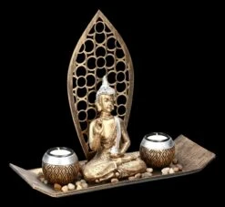 Buddha Figur - Meditations Set Mit Teelichthaltern -Figurenmodell Geschäft 2D FS23224 Buddha Figur Meditations Set mit Teelichthaltern 7 1280x1280