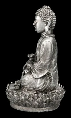 Buddha Figur Silberfarben Auf Lotus -Figurenmodell Geschäft 2D FS23283 Buddha Figur silberfarben auf Lotus 2 1280x1280