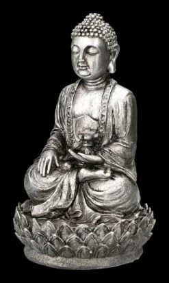 Buddha Figur Silberfarben Auf Lotus -Figurenmodell Geschäft 2D FS23283 Buddha Figur silberfarben auf Lotus 6 1280x1280