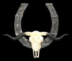 Western Wandreflief - Hufeisen Mit Bullenschädel