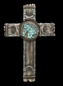 Western Kruzifix Mit Pferde Emblem