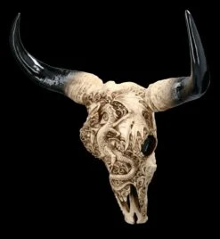 Wandrelief Stier Schädel - Drachenmotiv Groß -Figurenmodell Geschäft 2D FS23374 Wandrelief Stier Schadel Drachenmotiv gross 8 1280x1280