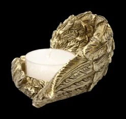 Teelichthalter - Goldener Engelsflügel Liegend -Figurenmodell Geschäft 2D FS23409 TeelichthalterGoldener Engelsflugel liegend 3 1280x1280