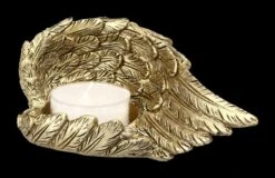 Teelichthalter - Goldener Engelsflügel Liegend -Figurenmodell Geschäft 2D FS23409 TeelichthalterGoldener Engelsflugel liegend 7 1280x1280