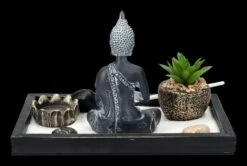 Buddha Figur Mit Zen Garten Schwarz-grau 12 Buddha Figur Mit Zen Garten Schwarz-grau -Figurenmodell Geschäft 2D FS23529 Buddha Figur mit Zen Garten schwarz grau 3 1280x1280