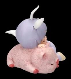 Dekofigur - Schlafendes Engelchen Mit Schweinchen -Figurenmodell Geschäft 2D FS23615 Dekofigur Schlafendes Engelchen mit Schweinchen 4 1280x1280
