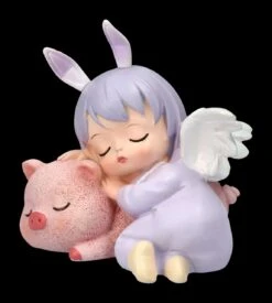 Dekofigur - Schlafendes Engelchen Mit Schweinchen -Figurenmodell Geschäft 2D FS23615 Dekofigur Schlafendes Engelchen mit Schweinchen 6 1280x1280