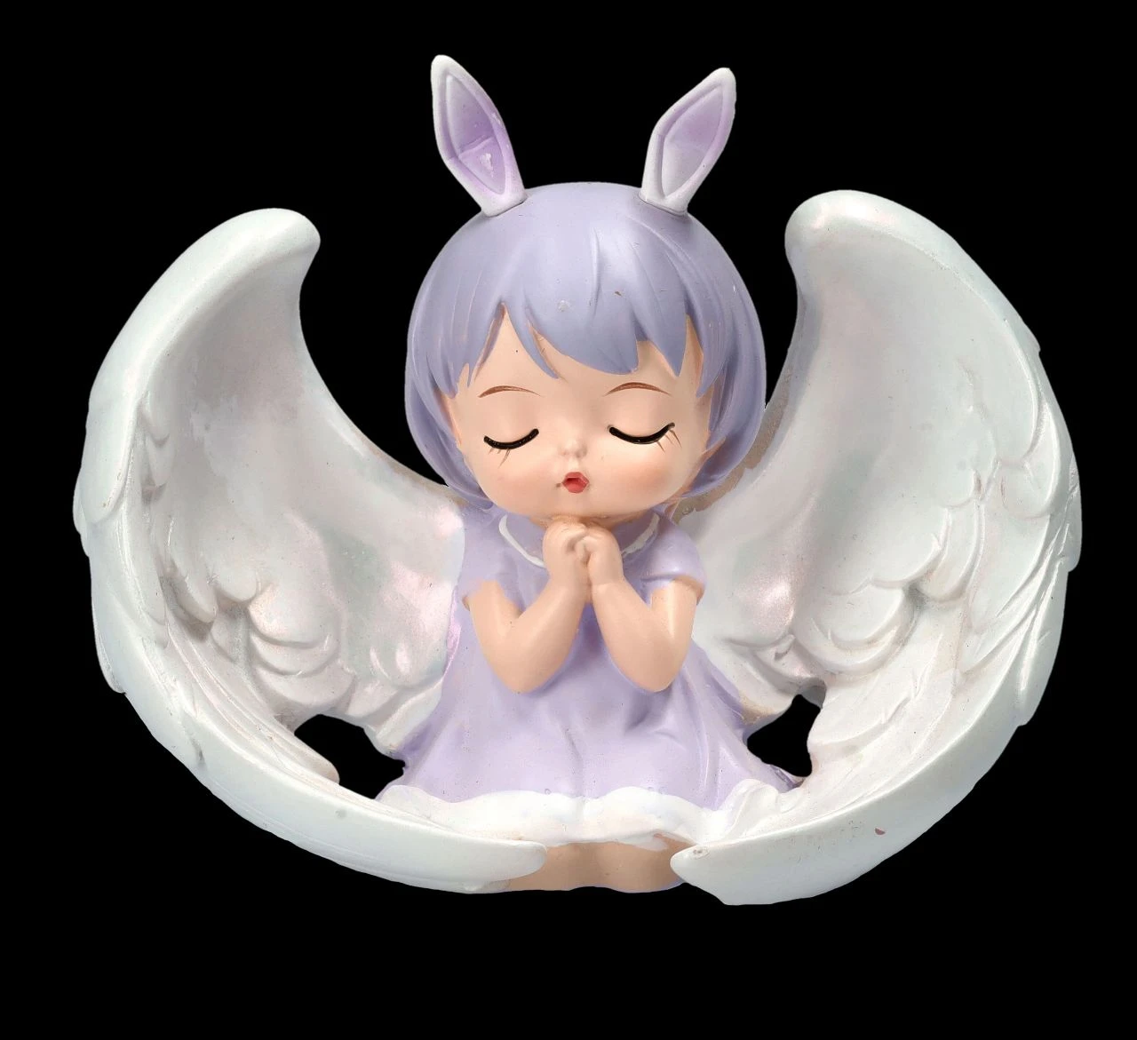 Dekofigur - Betendes Engelchen Mit Flügeln Lila 3 Dekofigur - Betendes Engelchen Mit Flügeln Lila