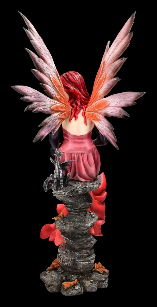 Elfenfigur - Herbstfee Carreen Mit Drache Rot 5 Elfenfigur - Herbstfee Carreen Mit Drache Rot – Bild 3
