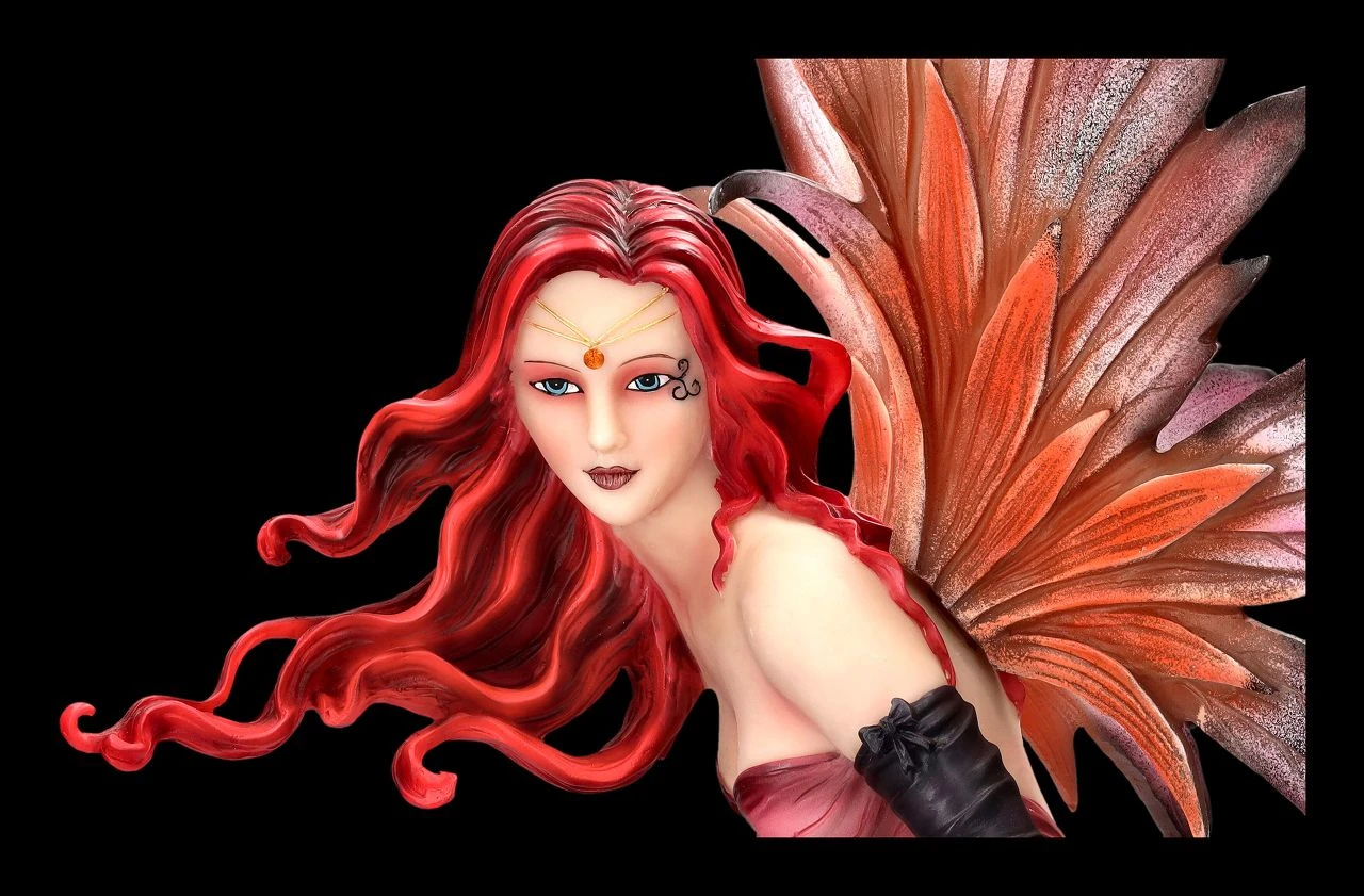 Elfenfigur - Herbstfee Carreen Mit Drache Rot 9 Elfenfigur - Herbstfee Carreen Mit Drache Rot – Bild 7