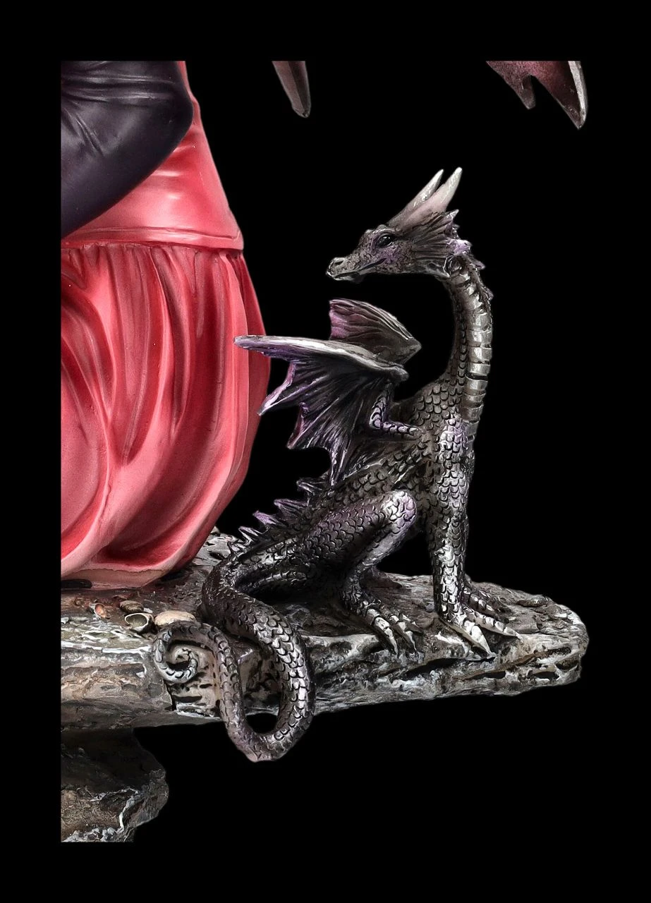 Elfenfigur - Herbstfee Carreen Mit Drache Rot 10 Elfenfigur - Herbstfee Carreen Mit Drache Rot – Bild 8