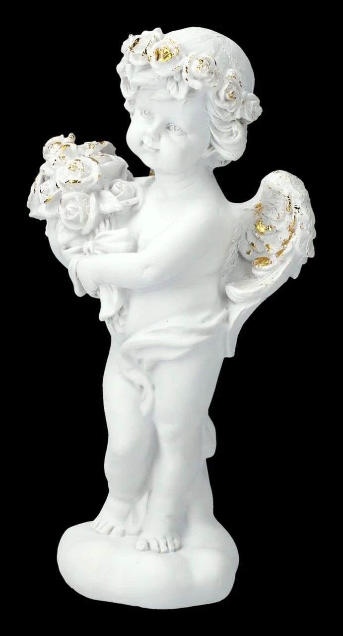 Engel Figur - Putte Mit Rosenstrauß 8 Engel Figur - Putte Mit Rosenstrauß – Bild 6