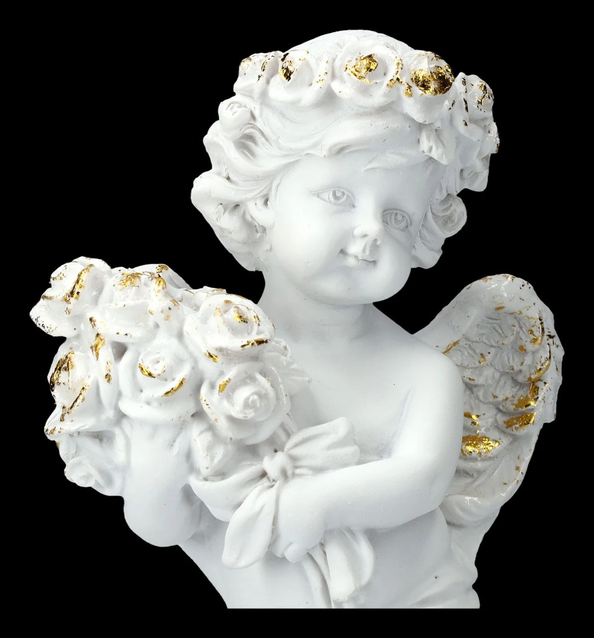 Engel Figur - Putte Mit Rosenstrauß 9 Engel Figur - Putte Mit Rosenstrauß – Bild 7