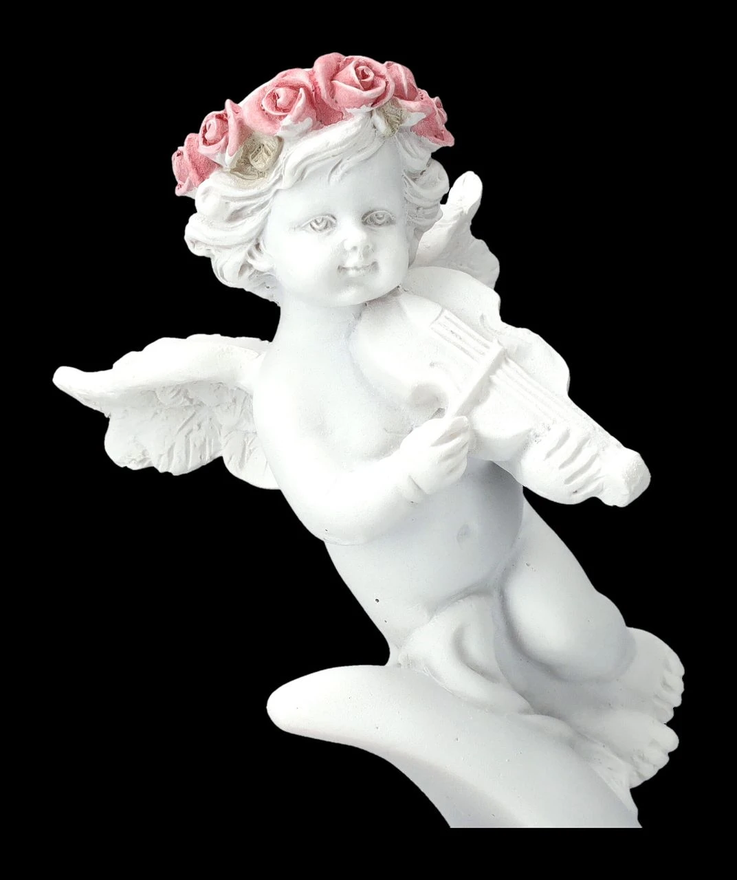 Engel Figur - Putten Musizieren Auf Mond 10 Engel Figur - Putten Musizieren Auf Mond – Bild 8