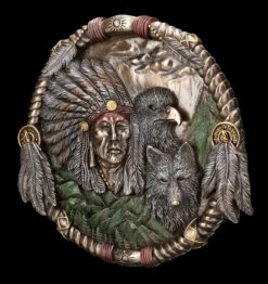 Wandrelief - Indianer Mit Wolf Und Adler 10 Wandrelief - Indianer Mit Wolf Und Adler -Figurenmodell Geschäft 2D FS23926 Wandrelief Indianer mit Wolf und Adler 7 1280x1280