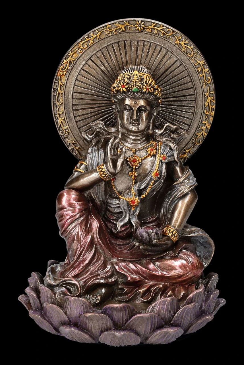 Buddha Figur - Guanyin Auf Lotus 3 Buddha Figur - Guanyin Auf Lotus