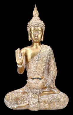 Buddha Teelichthalter - Verziert Goldfarben -Figurenmodell Geschäft 2D FS23994 Buddha Teelichthalter Verziert goldfarben 1 1280x1280