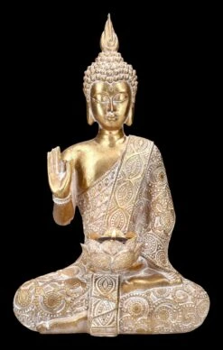 Buddha Teelichthalter - Verziert Goldfarben