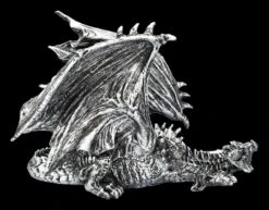 Drachenfigur Silber - Schleicht Sich An -Figurenmodell Geschäft 2D FS24031 Drachenfigur silber Schleicht sich an 3 1280x1280