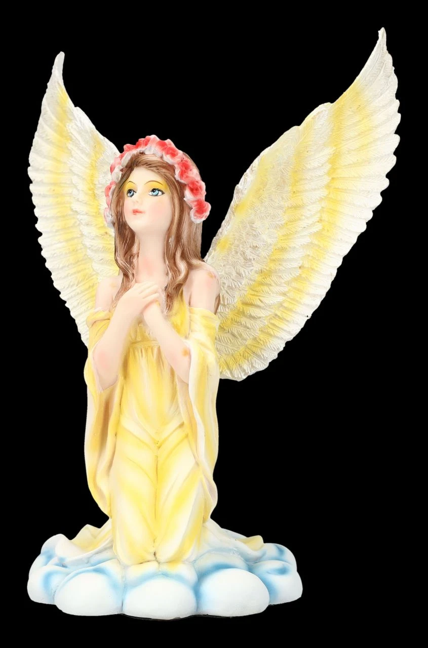 Engel Figur In Gelbem Kleid Betend 8 Engel Figur In Gelbem Kleid Betend – Bild 6