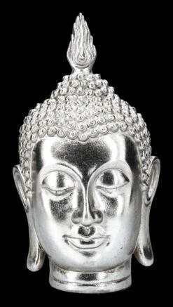 Buddha Kopf Dekofigur Silber