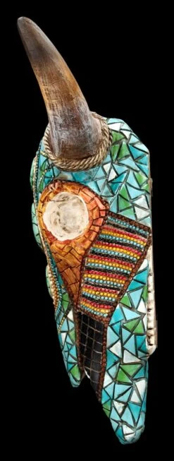 Wanddeko - Totenkopf Kuh Mit Western Mosaik -Figurenmodell Geschäft 2D FS24433 Wanddeko Totenkopf Kuh mit Wetern Mosaik 2 1280x1280