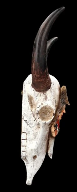 Wanddeko - Totenkopf Kuh Mit Indianer Relief -Figurenmodell Geschäft 2D FS24434 Wanddeko Totenkopf Kuh mit Indianer Relief 9 1280x1280