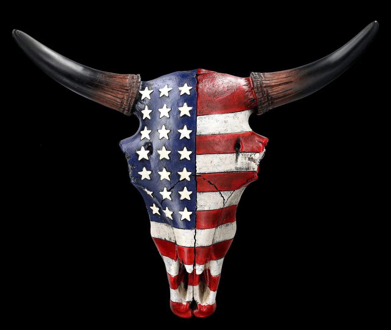 Wanddeko - Totenkopf Rind US Flagge 3 Wanddeko - Totenkopf Rind US Flagge