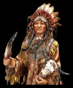 Indianer Figur - Häuptling Mit Schädel Groß -Figurenmodell Geschäft 2D FS24442 Indianer Figur Haptling mit Schadel gross 9 1280x1280